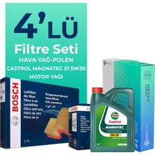 BOSCH Fiat Grande Punto 1.3 Dizel Filtre Bakım Seti Castrol Motor Yağlı EURO 5 (2005-2013) 4 Lü