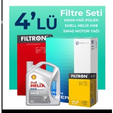 Filtron Fiat EGEA 1.4 Benzin Filtre Bakım Seti Shell Motor Yağlı (2015-2024) 4 Lü