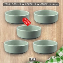 Evovi Mat Yeşil Sosluk & Reçellik & Çerezlik  (Keramika) 8 cm Kase