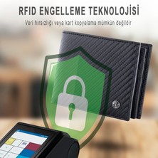 Trusador Savona Klasik Carbon Hakiki Deri Kartlık Erkek Cüzdan Rfid Korumalı Hediyelik Karbon