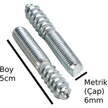 X-Perk Saplama Ahşap Ağaç Vidası Ahşap Vida Montaj Vidası Trifon Vida Metrik 6 mm Çap 6 mm Boy 5 cm 2 Adet