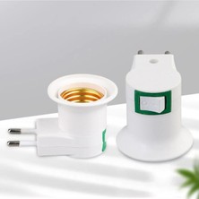 Derwell Ampul Lamba Adaptörü E27 LED Işık Soketi Dönüştürücü ile On/off Anahtarı Duvar Lambası Lamp Adaptörü