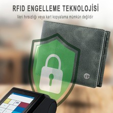 Trusador Savona Klasik Yeşil Hakiki Deri Kartlık Erkek Cüzdan Rfid Korumalı Hediyelik
