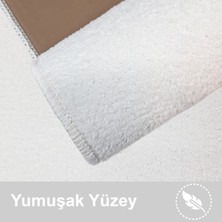 Bonny Home 3'lü Unicolor Düz Krem Rengi Kaymaz Taban Banyo Paspası & Halısı Seti