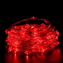 2 Metre Kırmızı LED Işık Kırmızı Yılbaşı Ağacı Işığı Noel Işığı Kırmızı Pilli LED Işık Red LED Light