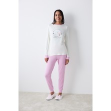 Penti Nap Time Termal Lila Pantolon Pijama Takımı