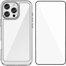 Hello-U iPhone 16 Pro Tpu + Temperli Cam Filmli Akrilik Şeffaf Telefon Kapağı (Yurt Dışından)