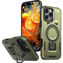 Hello-U iPhone 16 Pro Max Lens Çerçevesi Destek Standı Pc+Tpu Arka Kapak Magsafe ile Uyumlu (Yurt Dışından)