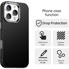 Hello-U iPhone 16 Pro Karbon Fiber Dokulu Telefon Hibrit Arka Kapak (Yurt Dışından)