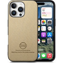 Hello-U iPhone 16 Pro Max Kumaş Doku Deri+Pc+Tpu Düşmeyi Önleyici Telefon Kapağı (Yurt Dışından)