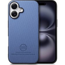 Hello-U iPhone 16 Kumaş Dokusu Deri+Pc+Tpu Düşmeyi Önleyici Telefon Kapağı (Yurt Dışından)