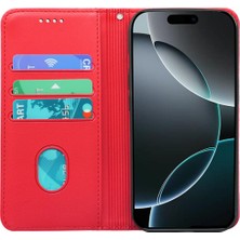 Hello-U iPhone 16 Pro Cüzdan Manyetik Kapanış Pu Deri Telefon Kapağı (Yurt Dışından)