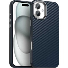 Hello-U iPhone 16 Plus Karbon Fiber Dokulu Telefon Hibrit Arka Kapak (Yurt Dışından)