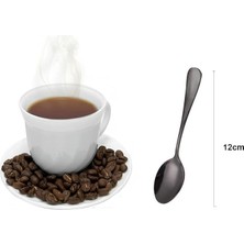 Comfy Haven 6 Adet Siyah Paslanmaz Çelik Demitasse Espresso Kaşıkları Tatlı Kahve Kaşığı Kiti (Yurt Dışından)