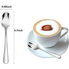 Comfy Haven 6 Adet Gümüş Paslanmaz Çelik Demitasse Espresso Kaşıkları Tatlı Kahve Kaşığı Seti (Yurt Dışından)