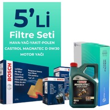 BOSCH FORD Transit V363 2.0 Dizel Filtre Bakım Seti Castrol Motor Yağlı (2014-2024) 5 li