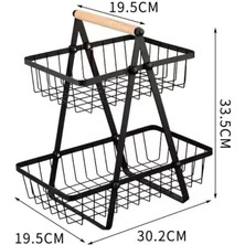 Comfy Haven 2 Katlı Tezgah Üstü Meyve Sepeti Taşınabilir Sebze Kasesi Metal Raf (Yurt Dışından)