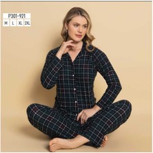 Kadın Süet Kareli Pijama Takımı