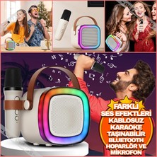 Kablosuz Taşınabilir Bluetooth Hoparlör Karaoke Mikrofon | Rgb Işıklı Yüksek Ses USB Şarjlı Hoparlör Mikrofon