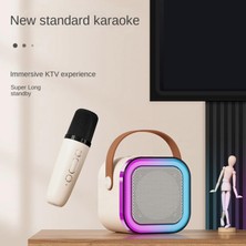 Kablosuz Taşınabilir Bluetooth Hoparlör Karaoke Mikrofon | Rgb Işıklı Yüksek Ses USB Şarjlı Hoparlör Mikrofon