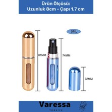 Varessa Delu x e Seri Doldurulabilir Parfüm Şişesi Cep Boy Kolay Taşınabilir Çanta Içi Mini 5 ml 1 Adet