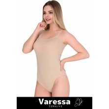 Varessa Premium Seri Çok Şık Rahat Ip Askılı Kadın Çıtçıtlı Kancalı Body Ten