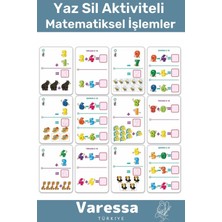 Özel Eğitici Set Serisi Zeka Geliştirici 4 Işlem Eğlence Matematik Sayılar Yaz Sil Aktivite Kartları