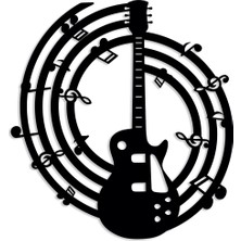 NR Dizayn Nota Gitar Detaylı Metal Duvar Tablosu