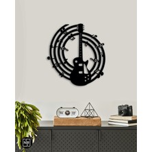 NR Dizayn Nota Gitar Detaylı Metal Duvar Tablosu
