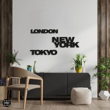 NR Dizayn New York ,tokyo , London Dekoratif Metal Tablo