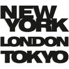 NR Dizayn New York ,tokyo , London Dekoratif Metal Tablo