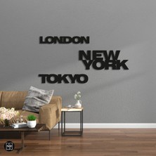 NR Dizayn New York ,tokyo , London Dekoratif Metal Tablo