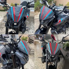 Praise6 Motosiklet Ön Cam Spor Ön Cam Siperliği Viser Yamaha Mt-09 MT09 Sp 2021 2022 Için Uygun (Mavi + Gri) (Yurt Dışından)