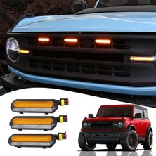 Praise6 3 Adet Ön LED Izgara Işıkları Ford Bronco Aksesuarları 2021 2022 2023 2/4-Door Amber Izgara Lambaları Kiti (Yurt Dışından)