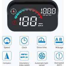 Praise6 M22 Araba Elektronik Köpek Hud Head-Up Display Obd Hız Göstergesi Pusula Evrensel (Yurt Dışından)