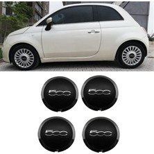 Praise6 Fiat 500 Tekerlekler Için 4 Adet 133MM Jant Kapağı Merkezi Hub Caps 68078419AC 68078421AC Toz Kapağı 51884863 Siyah (Yurt Dışından)