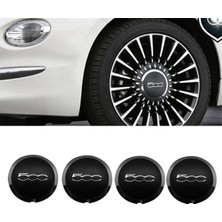 Praise6 Fiat 500 Tekerlekler Için 4 Adet 133MM Jant Kapağı Merkezi Hub Caps 68078419AC 68078421AC Toz Kapağı 51884863 Siyah (Yurt Dışından)