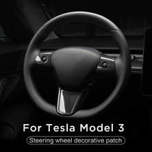 Praise6 Araba Iç Kapak Tesla Modeli 3 Y 2017-2020 Karbon Fiber Direksiyon Koruyucu Çerçeve Yama Trim Aksesuarları (Yurt Dışından)