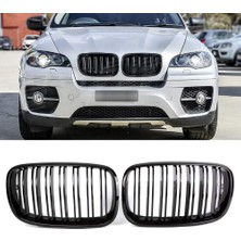 Praise6 2 Adet Parlak Siyah Araba Ön Böbrek Izgarası Izgarası-Bmw X5 E70 2007-2013 X6 E71 2008-2014 (Yurt Dışından)