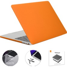 4U Sky MacBook Pro 16 Inç (2021) A2485 (Abd Versiyonu) Mat Pc Koruyucu Kapak + Ultra Ince Tpu Klavye Kaplaması + Silikon Toz Tıkaçları-Turuncu (Yurt Dışından)