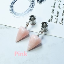 Renjie Shop C Pembe Tarzı 16 mm 1 Çift Opsiyonel Doğal Yeşim Konik Asma Saddle Fleş Tünel Kulak Takıları Kulak Tüneli Genişletici Vücut Piercing Takıları (Yurt Dışından)