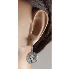 Renjie Shop C #3 925 Gümüş Doğal Taş Akuamarin Küpe Halka Düğün Nişan Takıları (Yurt Dışından)