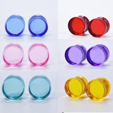 Renjie Shop C Pembe Tarzı 22 mm 1 Çift Renkli Akrilik Kulak Tünelleri Ölçü Kulak Genişletici Fişler Genişletici Küpe Delme Ölçüleri Için Fişler (Yurt Dışından)