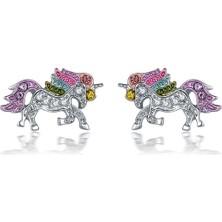 Renjie Shop C Gümüş Tarzı Kadınlar Için Gümüş Kristal Unicorn Küçük Küçük Küçük Küçük Küçük Küçük Küçük Küçük Küçük Küçük Küçük Küçük Küçük Küçük Küçük Küçük Küçük Küçük Küçük Küçük Küçük Küçük Küç (Yurt Dışından)