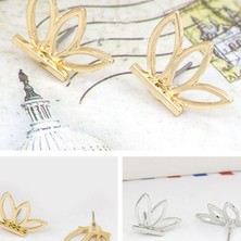 Renjie Shop C Altın Tarzı 1 Çift Moda Punk Kadın Çiçek Lotus Kulak Jak Stud Küpe Takı Boho Hediyeler Tl (Yurt Dışından)
