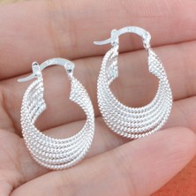 Renjie Shop C Altın Tarzı Sıcak Gümüş Beyaz Büyük Daire Parlak Klips Küpe (Yurt Dışından)