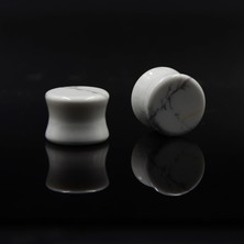 Renjie Shop C Mor Tarzı 8 mm 1 Çift Doğal Reiki Taşı Plug Ametist Kulak Genişletici Howlite Obsidyen Çift Flared Tünel Taş Kulak Tıkaçları Kulak Delikleri Gerdirici Vücut Piercing Takıları (Yurt Dışından)
