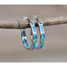 Renjie Shop C No.10 Boyutu Kadın Gümüş Beyaz Ateş Opal Küpe Teklif Yıldönümü Gelinlik Düğün Takı Karşılık Gelen Resim Için Stil Seçimi (Yurt Dışından)