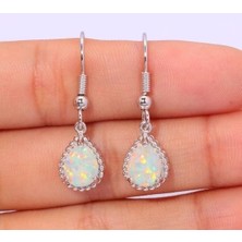 Renjie Shop C No.10 Boyutu Kadın Gümüş Beyaz Ateş Opal Küpe Teklif Yıldönümü Gelinlik Düğün Takı Karşılık Gelen Resim Için Stil Seçimi (Yurt Dışından)