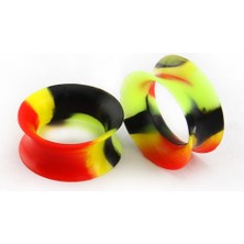 Renjie Shop C Çok Stil 8 mm Çok Renkli Silikon Esnek Ince Kulak Tıkacı Çift Flared Deri Tüneller Kulaklıklar Kulak Gerdirici Genişletici Piercing (Yurt Dışından)